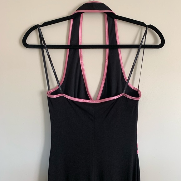Black Halter Maxi with Pink Design - Picture 3 of 6